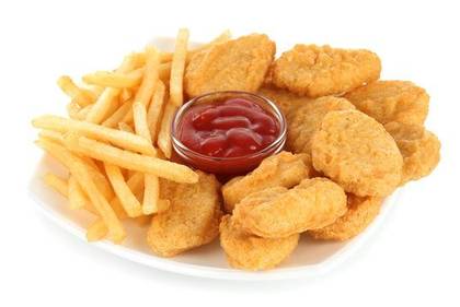 Chicken nuggets with french fries