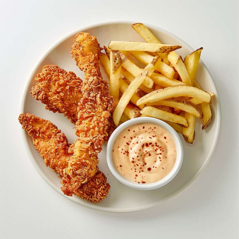 Fried chicken pieces in cornbread