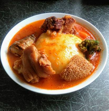 Fufu With Fresh Fish and Soup