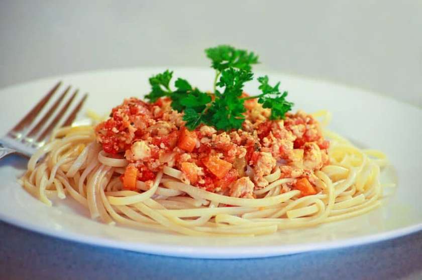 Spaghetti with stew