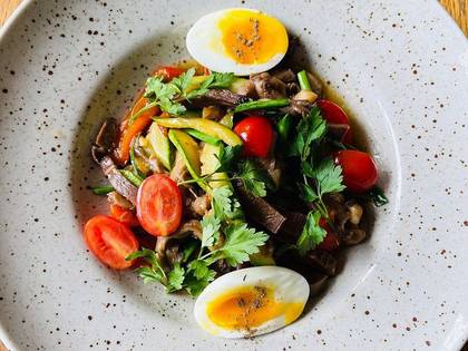 Warm Salad with Tongue and Vegetables