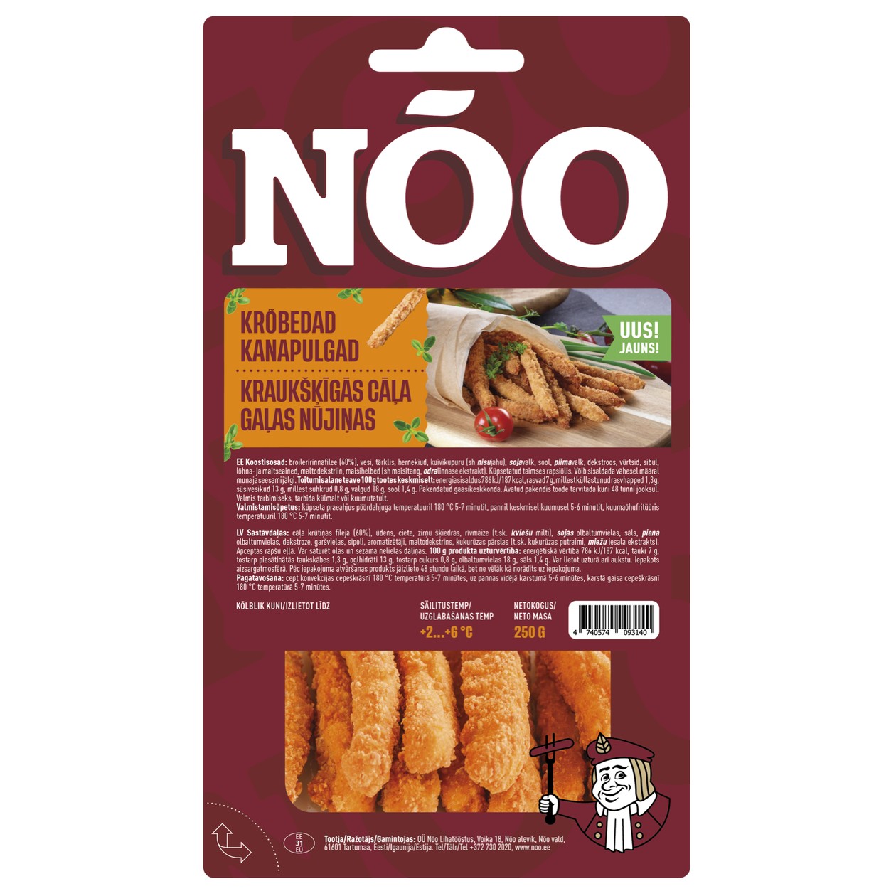 Nõo, Crispy Chicken Strips, 250g (expires soon)