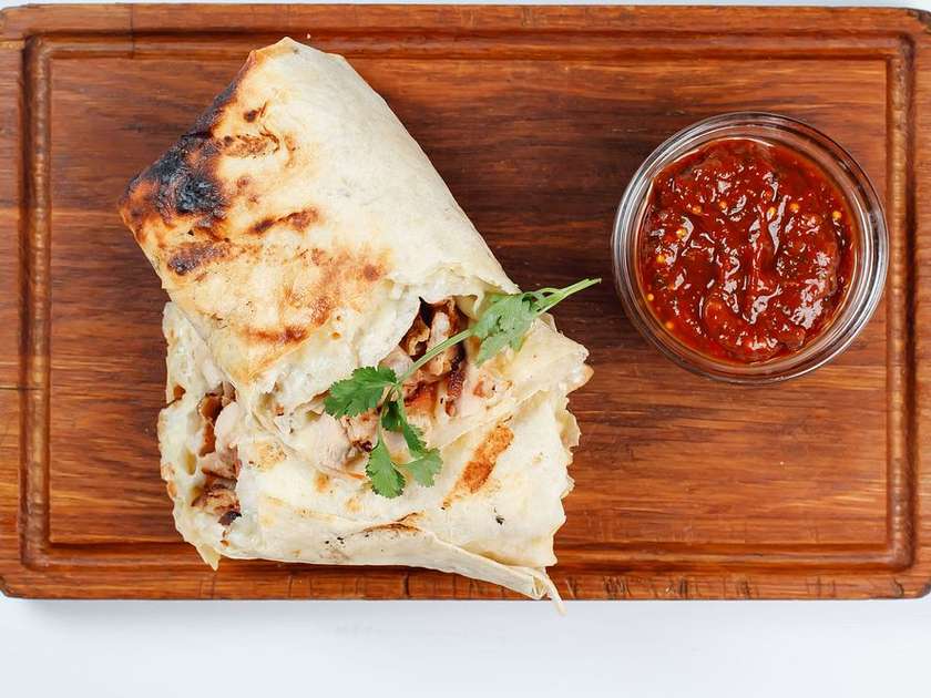 Lavash with grilled chicken