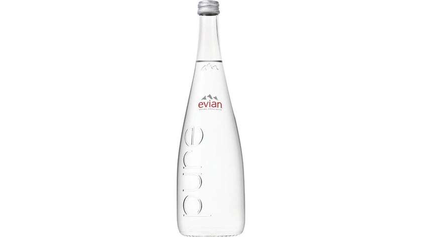 Evian  Glass Bottled Water