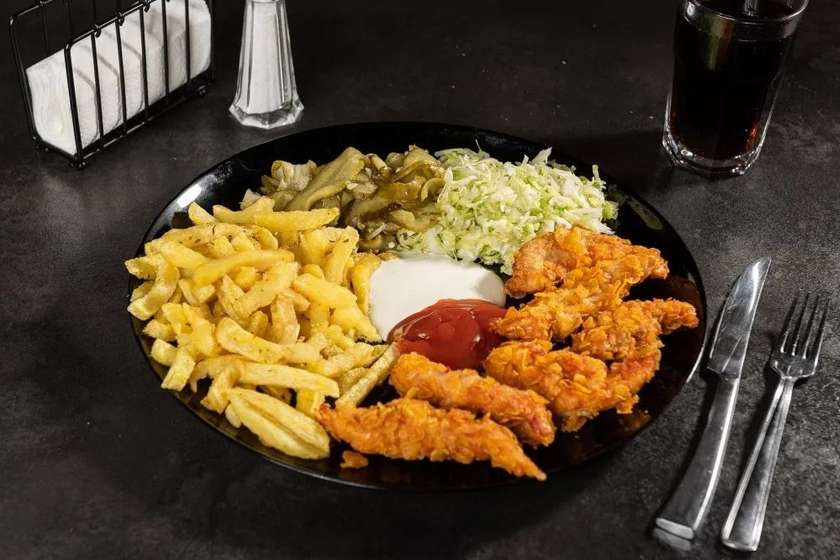 Crispy shawarma on a plate