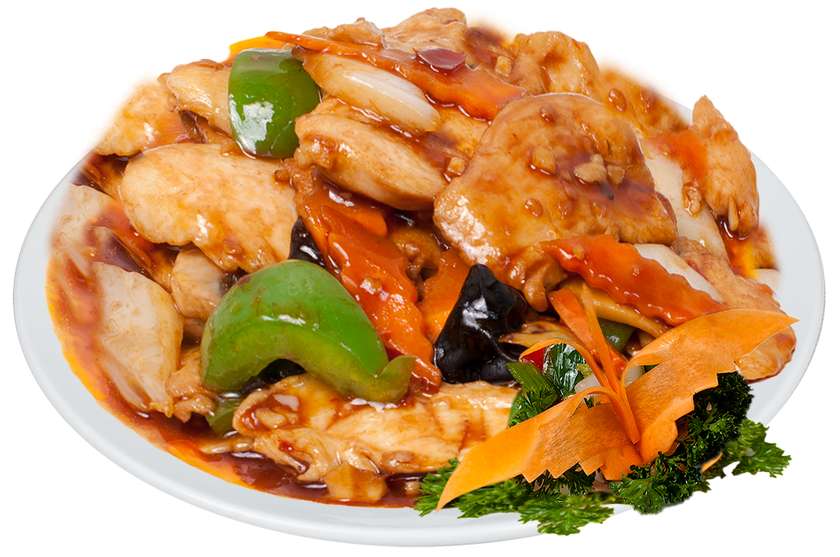 Tofu s kuřecím masem po Sečuánsku s rýží