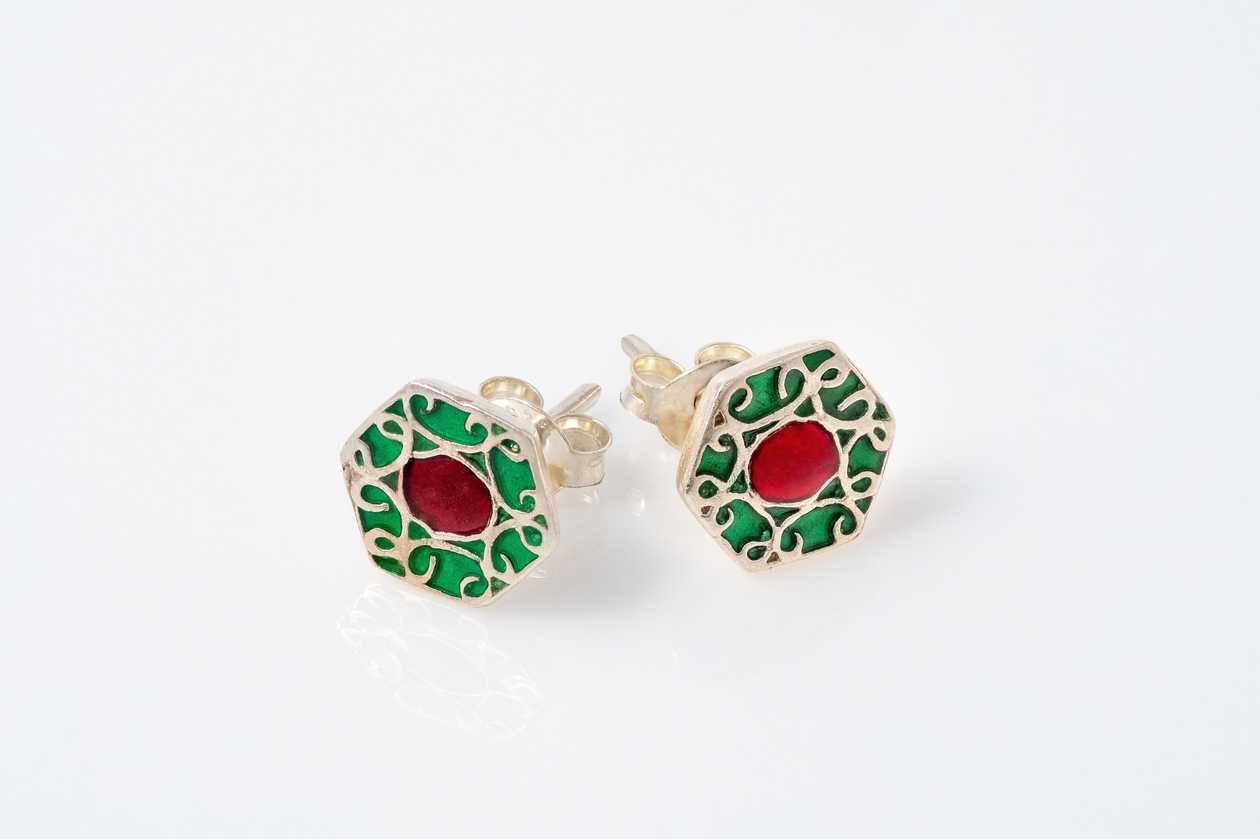 Earrings With Enamel