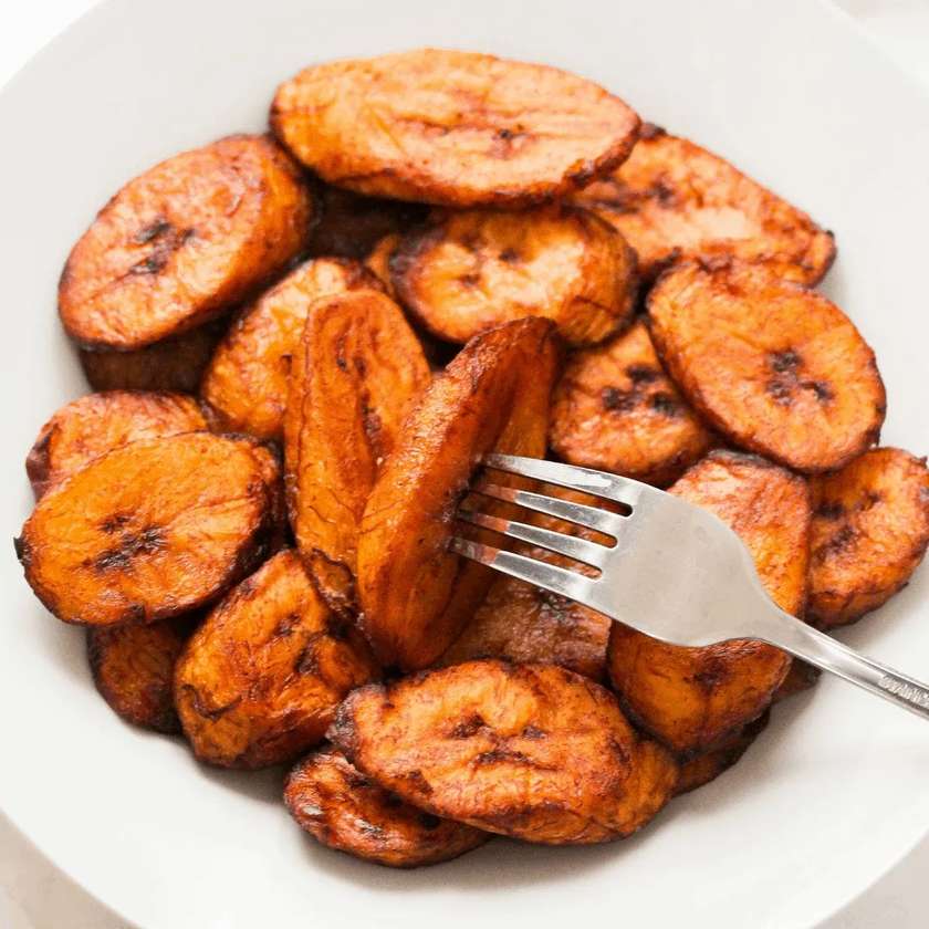 Fried Ripe Plantain, Red Red