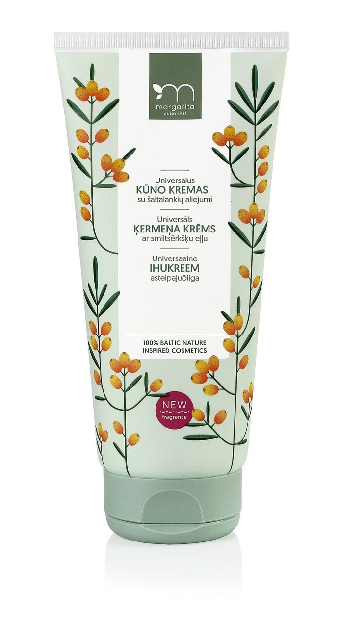 Universalus kūno kremas su šaltalankių aliejumi MARGARITA, 200ml (baigiasi galiojimas)