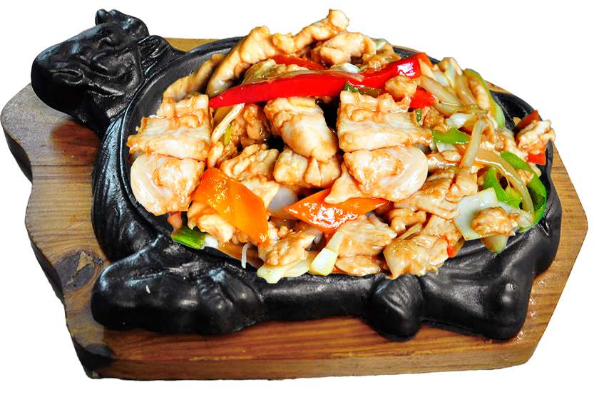Szechuan style chicken with rice