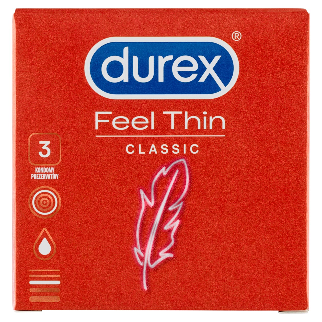 Durex Feel Thin Condoms For greater Sensitivity 3 Pcs