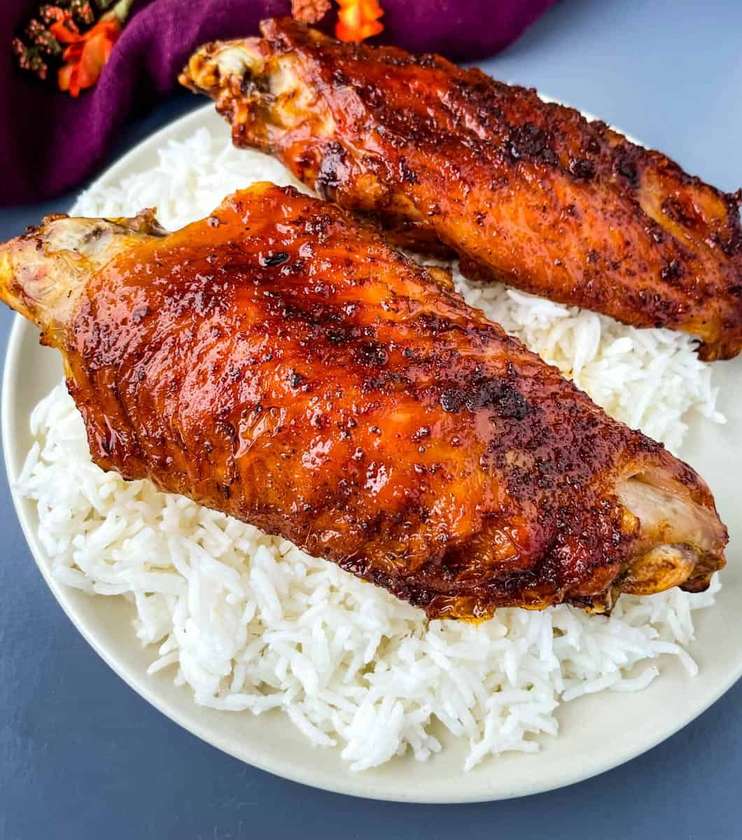 Plain Rice with Turkey wings