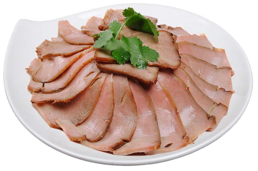 17. Slices of pork tongue