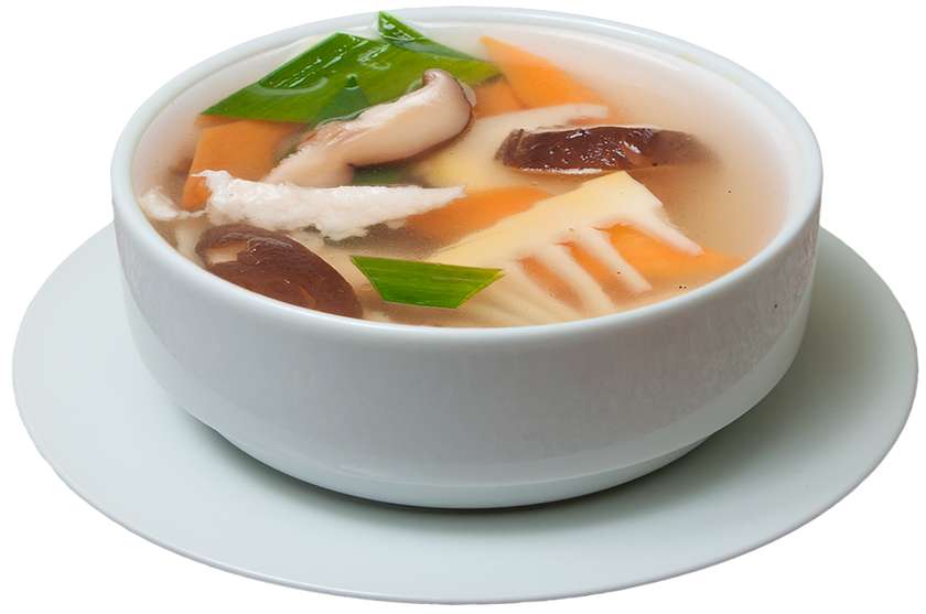 2. Soup with bamboo and mushrooms