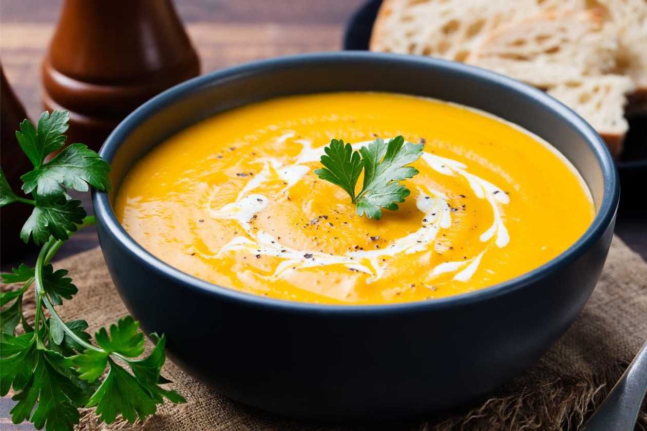 Zucchini and sweet potato cream soup