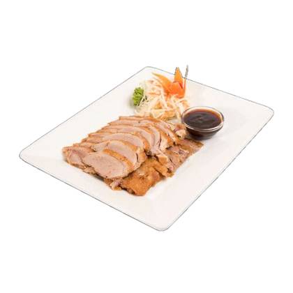 Kachna s křupavou kůrkou na zelenině s omáčkou pěti chutí (180g)