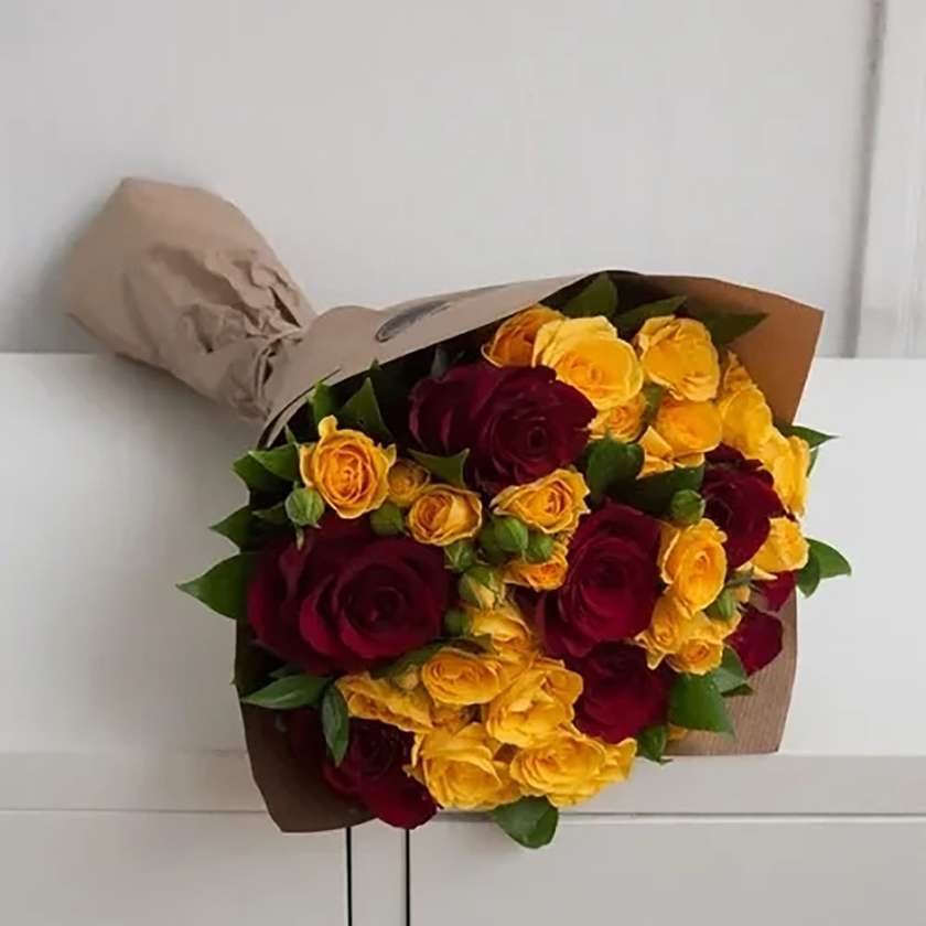 Red and yellow roses
