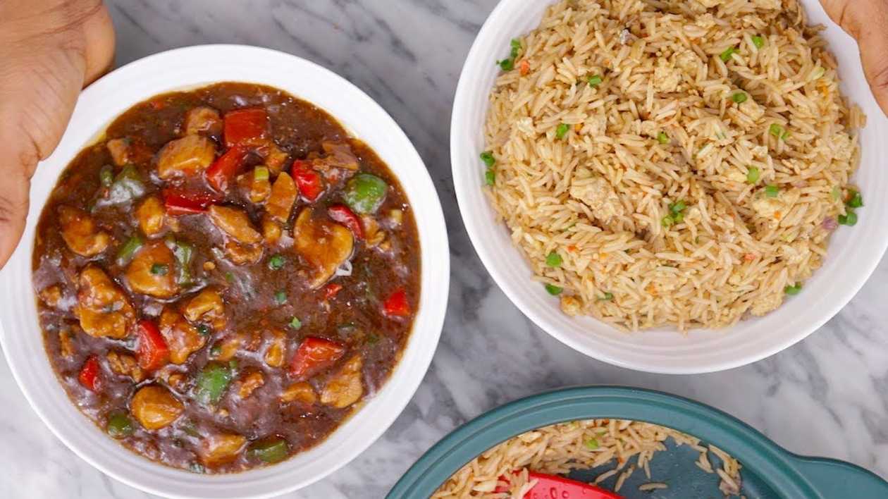 Fried Rice with Beef or Chicken Sauce