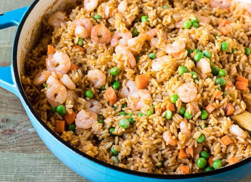 Jollof with Shrimp Sauce