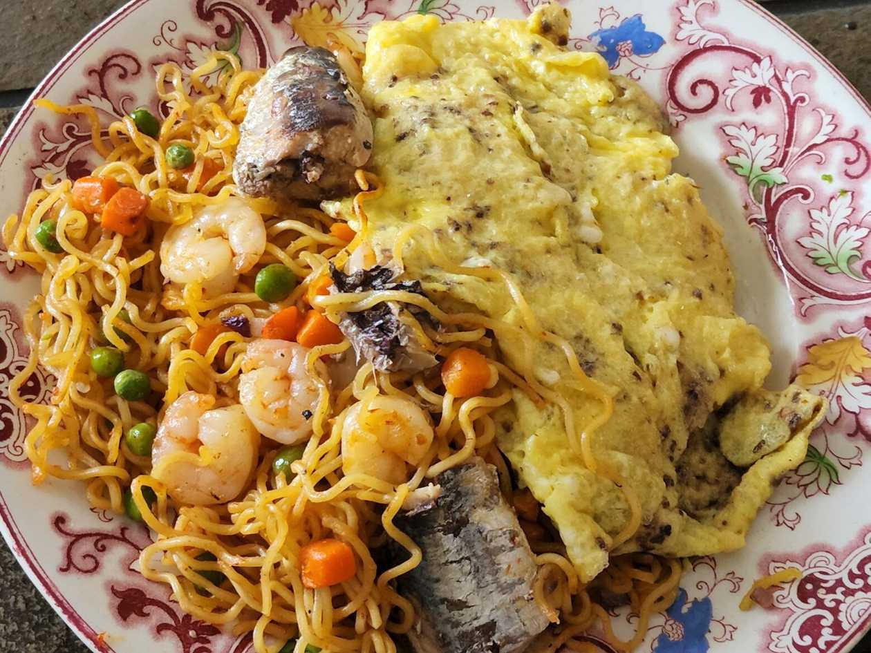 Indomie with Sardine and Egg