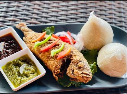 Banku with Red Fish