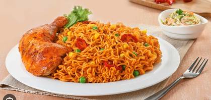 Indomie with Chicken, Sardine and Egg