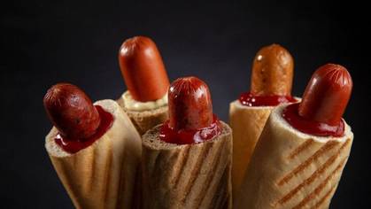 XXL French Hot Dog with Hunter Sausage and Cheese