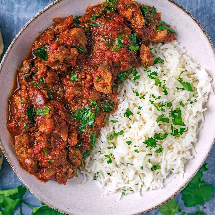 Plain Rice & Meat with Stew