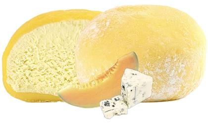 Melon Mochi with Dorblu Cheese