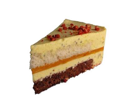 Mango and passion fruit cheesecake