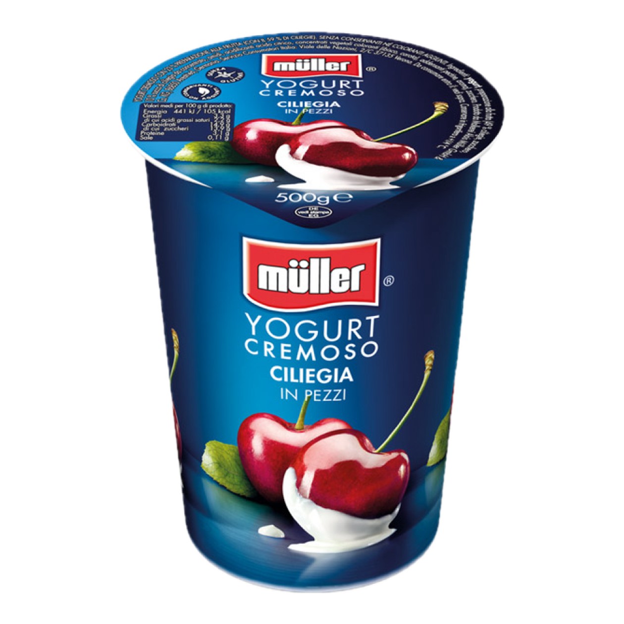 Muller, Creamy Yogurt with Pieces of Cherries 500g (expires soon)