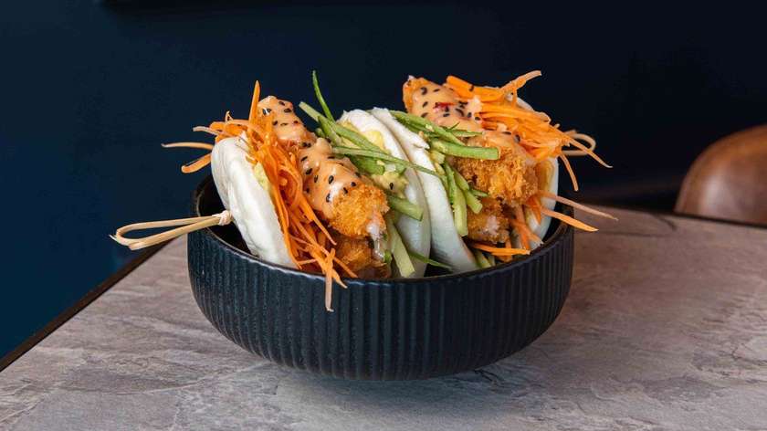 Panko Shrimp Bao Buns