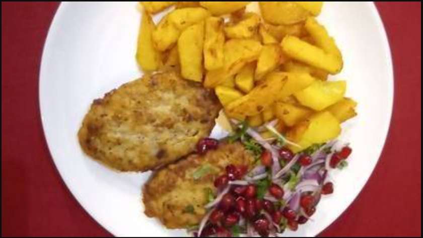 Toyuq kotlet + ev sayağı kartof