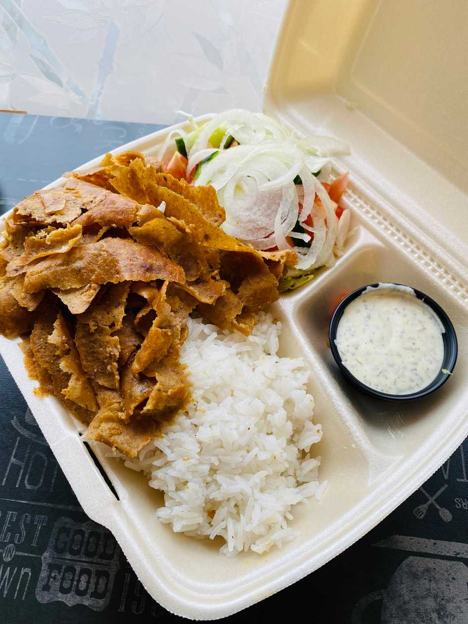 Kebab on a Plate with rice