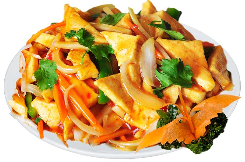 Dish with vegetables, tofu