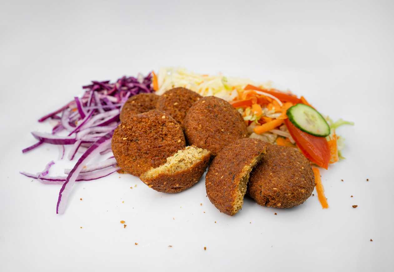 Falafel on a plate vegetarian