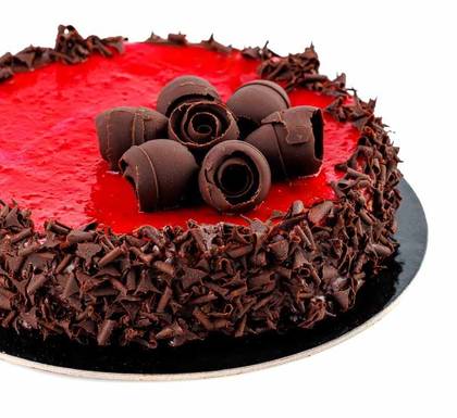 Chocolate and strawberry birthday cake