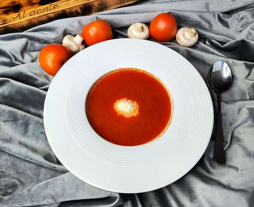 Tomato soup with parmesan