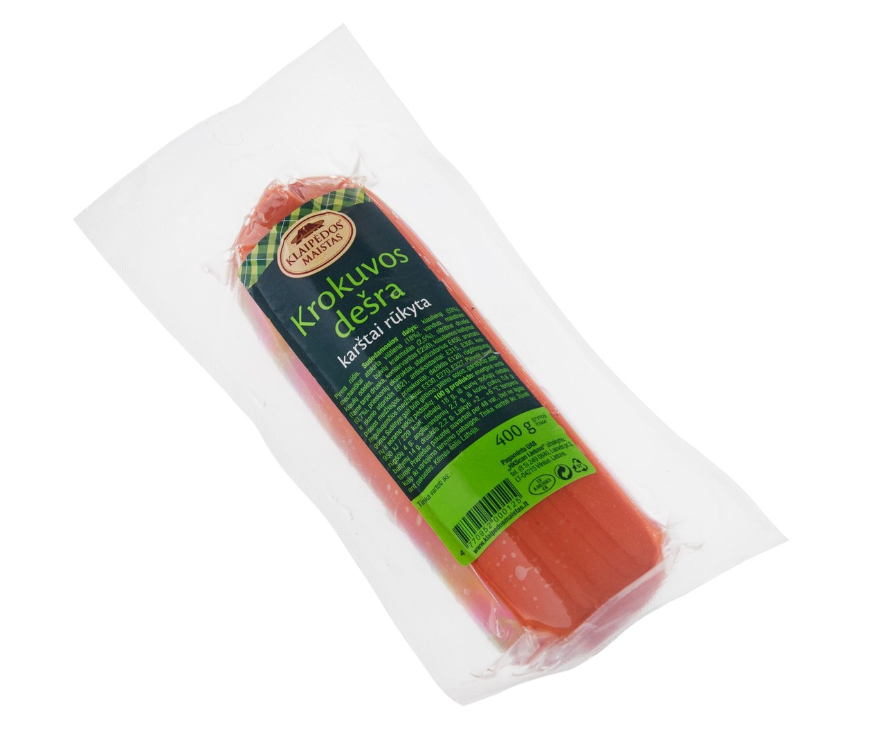 Parūkyta KROKUVOS dešra KLAIPĖDOS (I r.), 400g (baigiasi galiojimas)