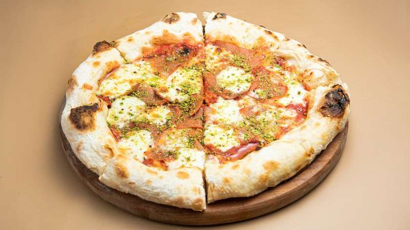 Pizza Mortadella with Pistachio