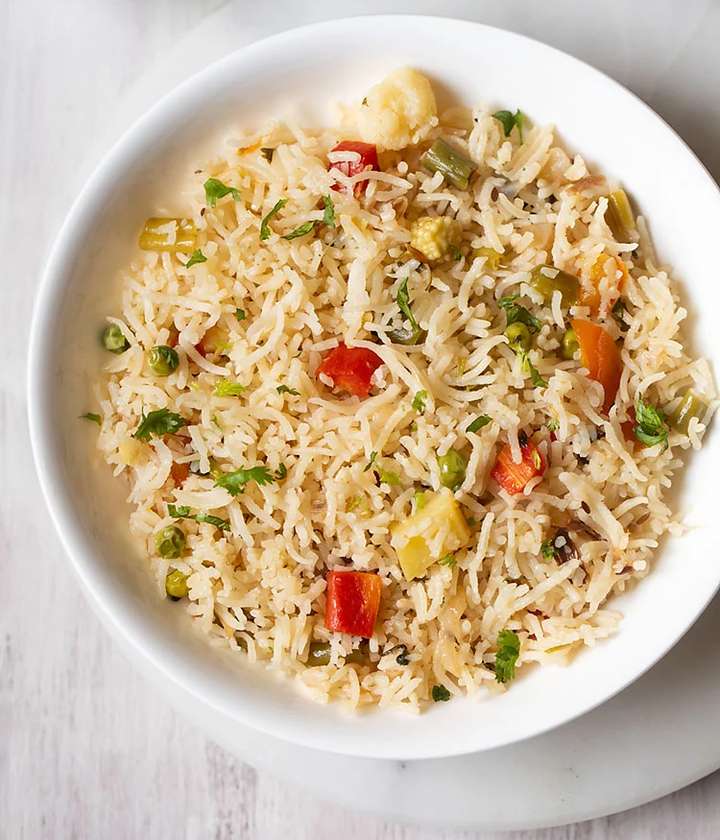 Vegetable Rice (Pilao) Served with Yoghurt