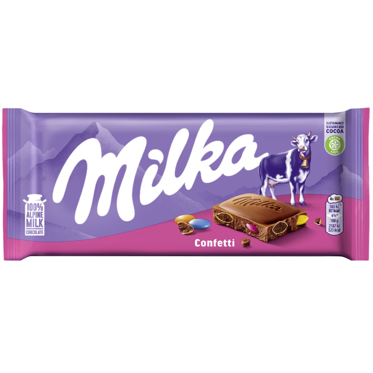 Milka Confetti Chocolate Tablet 100 gr (expires soon)