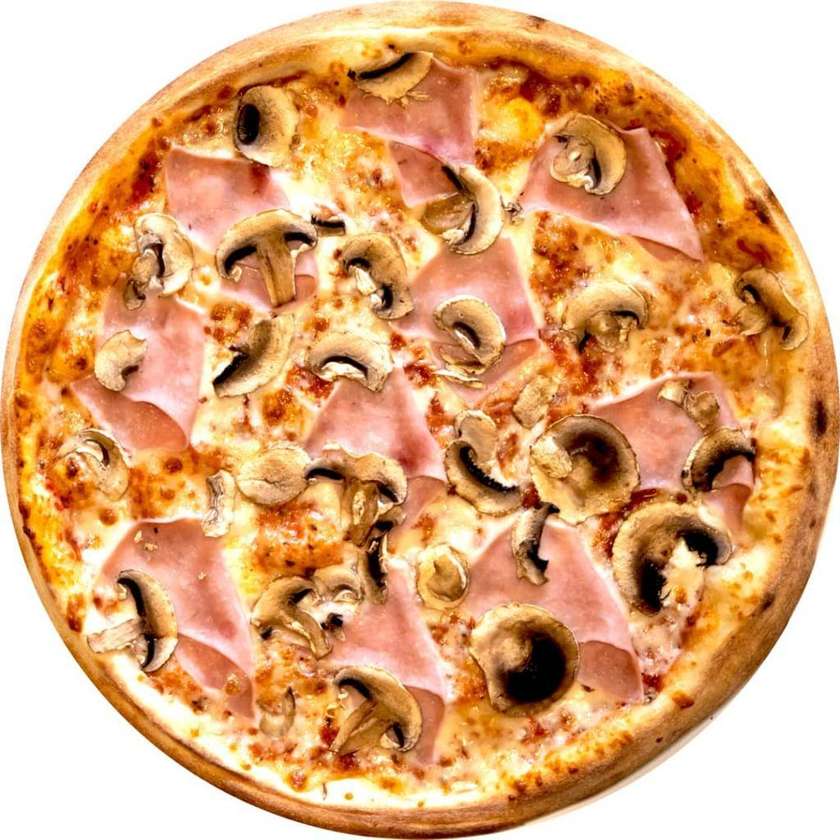 Prosciutto e funghi z bielej múky