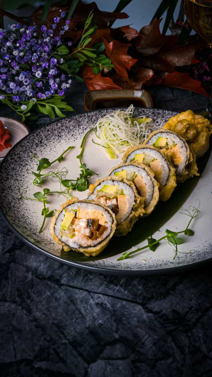 Futomaki with Eel in Tempura