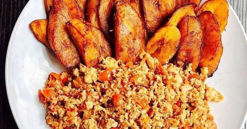 Plantain with Egg Sauce