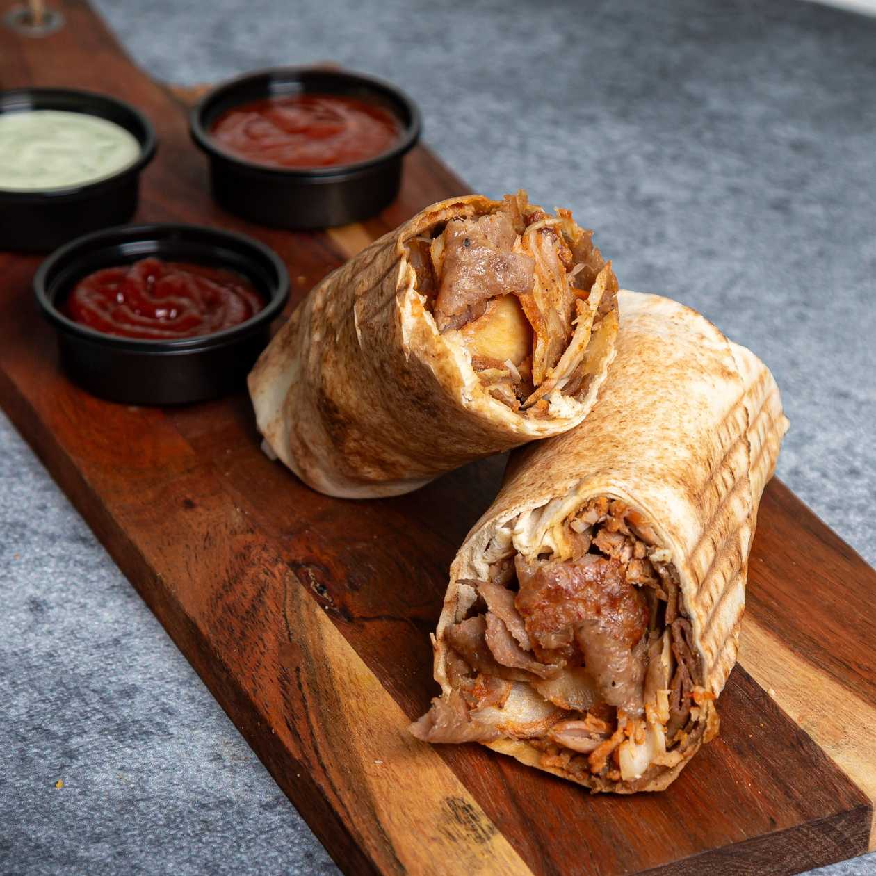 Kebab Kanapka Pita Samo Mięso + Frytki