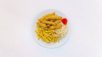 A23. Fried chicken pieces with fries