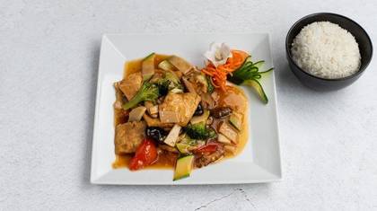 A53. Tofu with vegetables and rice