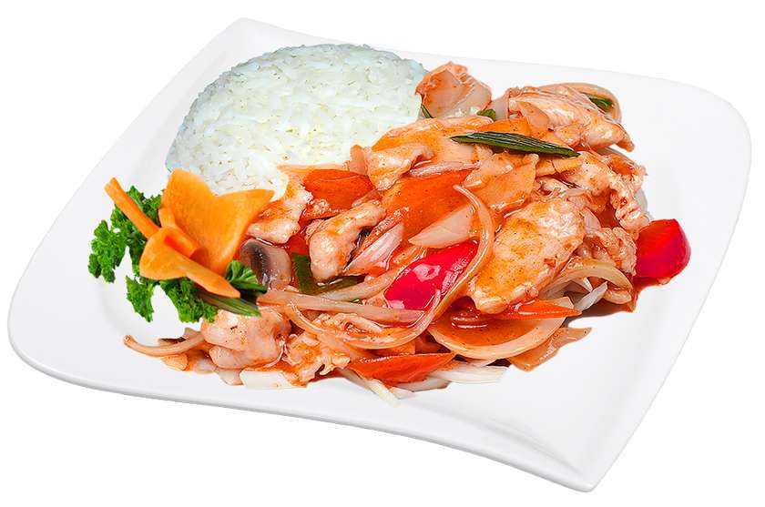 A22. Thai-style chicken with rice