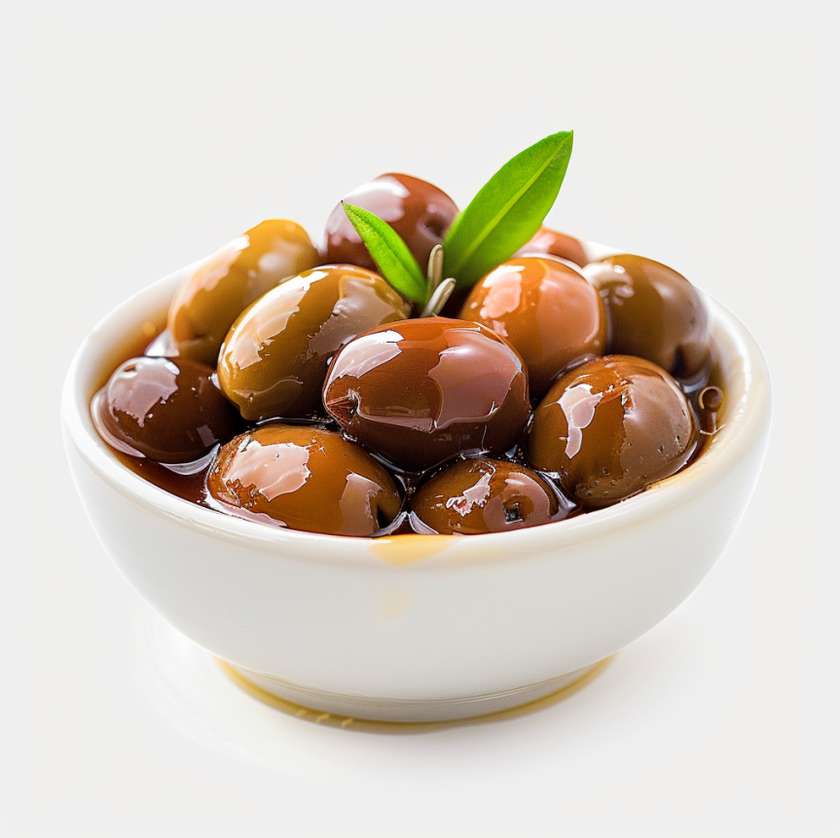 Marinated olives in honey sauce